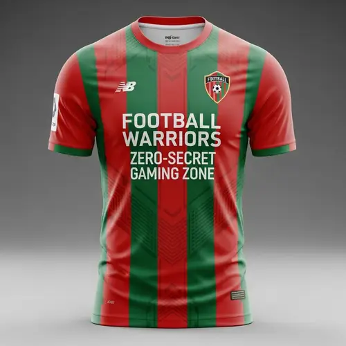 Custom Red and Green Soccer Jersey for Football Warriors