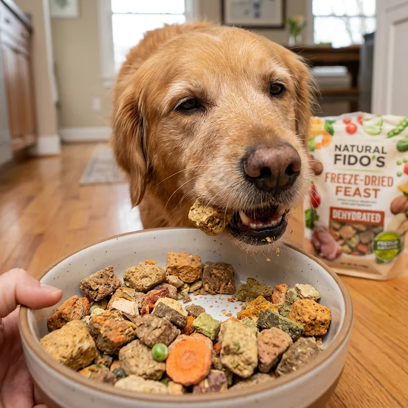 Dog Eating Dehydrated Treats - Nutritious Snacks for Pets