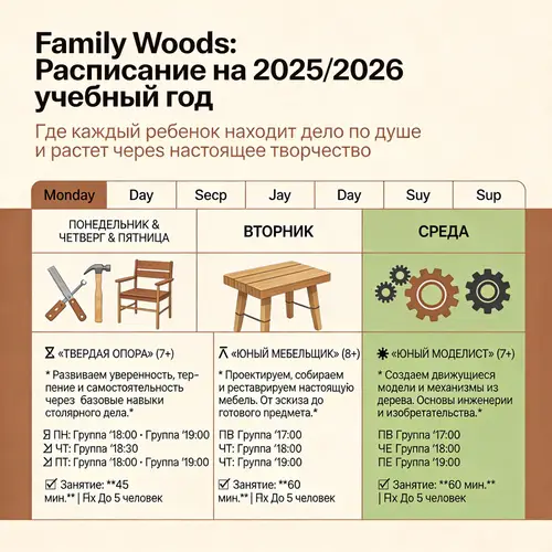 Family Woods Weekly Schedule 2025/2026