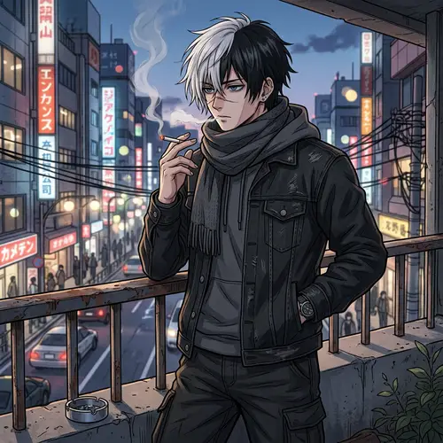 Unique Anime Character with Striking Hairstyle