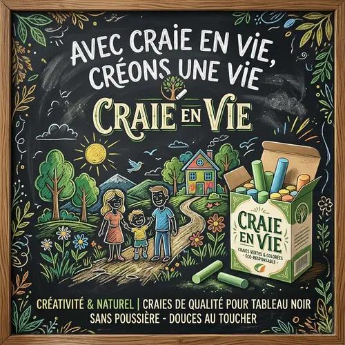 Creative Poster Design for Craie en Vie with Green Chalkboard Chalk