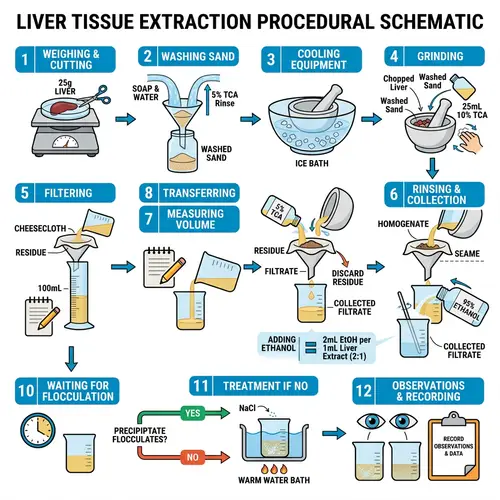 Liver Tissue Extraction Procedure: Weighing, Grinding, and Filtration