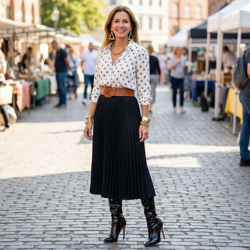 Stylish Women's Fashion: Gold Accessories & Chic Outfits