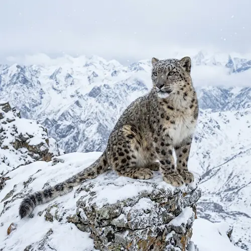 Majestic Snow Leopard in Natural Habitat | Wildlife Photography