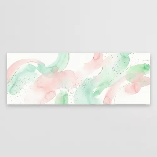 Contemporary Glitter & Watercolor Art in Light Pink & Green Hues