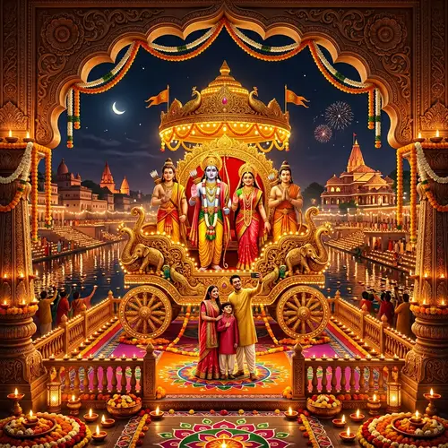 3D Ramayana Selfie Point at Ayodhya Dipotsav