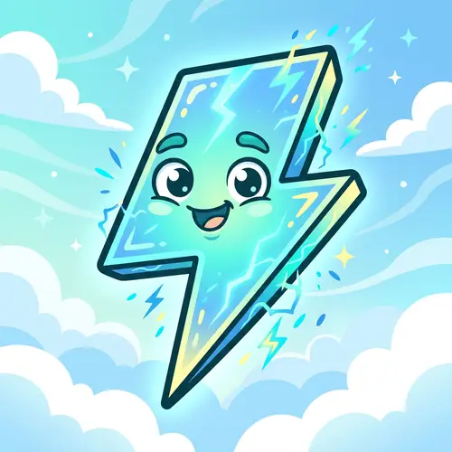 Cute Cartoon Lightning Bolt with Face