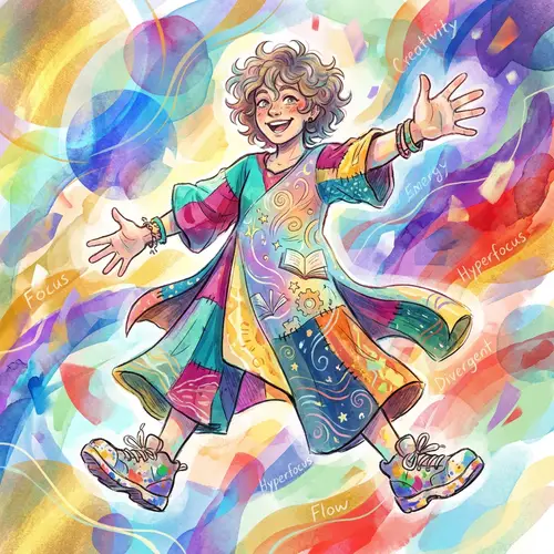 Free Spirit Embracing ADHD: A Whimsical Figure