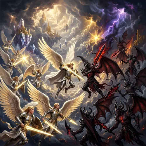 Battle Between God's Angels and Satan