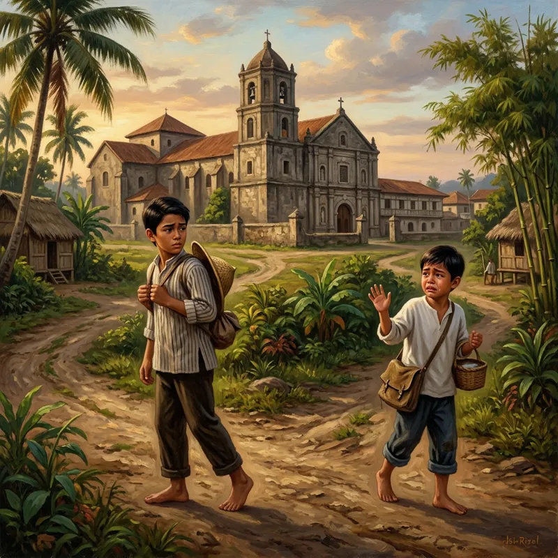 Basilio and Crispin Walking Opposite in 'Noli Me Tangere' Basilio and Crispin Walking Opposite in 'Noli Me Tangere'