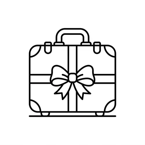 Luggage & Gift Icon - Simple Line Art Design