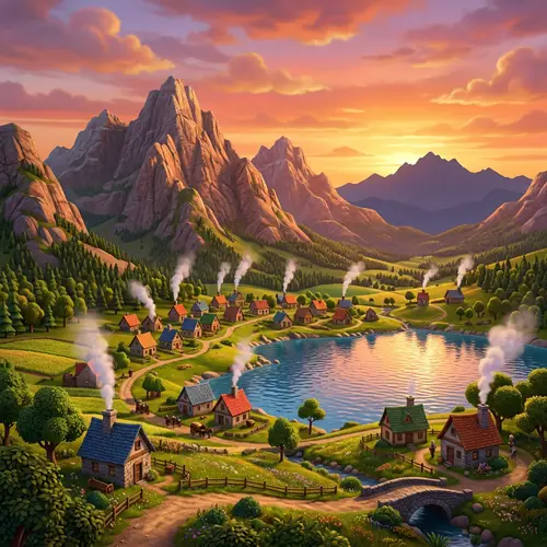 Pixar-Style Mountain Landscape | Vibrant Animation