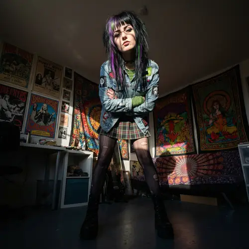 Edgy Black Hair & Vibrant Style | Alternative Fashion Girl