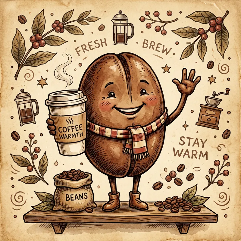 Vintage Coffee Bean Offering Warm Beverage Vintage Coffee Bean Offering Warm Beverage