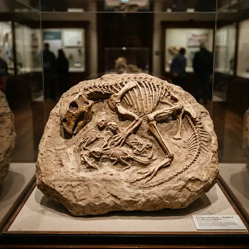 Psittacosaurus Fossil Watching Over Siblings