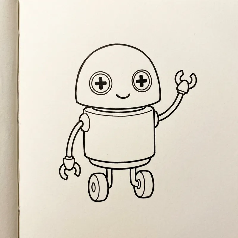 Adorable Robot Character: Versatile Poses & Expressions