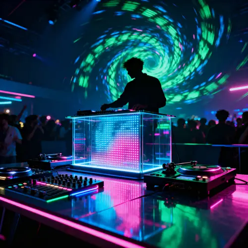 Futuristic DJ Booth: A Cyberpunk Experience