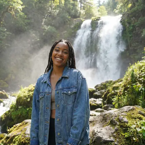 Gorgeous R&B Style Girl at a Waterfall