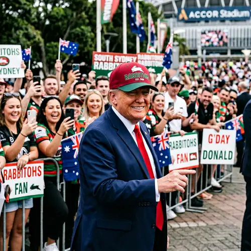 Donald Trump in a Rabbitohs Cap