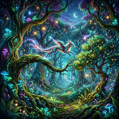Magical Creature in a Mystical Forest