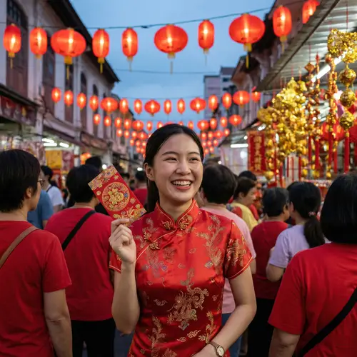 Joyful Chinese New Year Celebration in Red