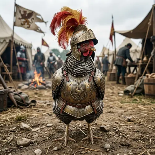 Brave Chicken Soldier in Ornate Armor | Online Store