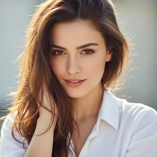 Stunning Turkish Woman with Brown Hair and Pale Skin