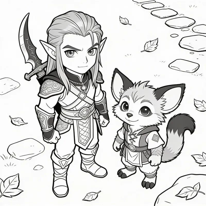 Drizzit Coloring Page - Black & White Art