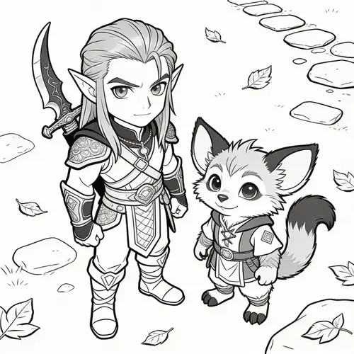 Drizzit Coloring Page - Black & White Art