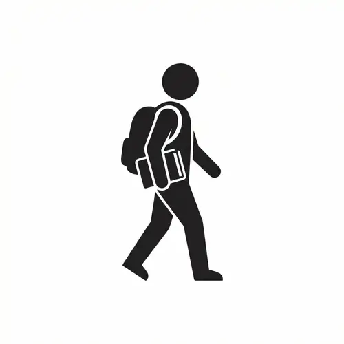 Simple Black Silhouette of a Student on White