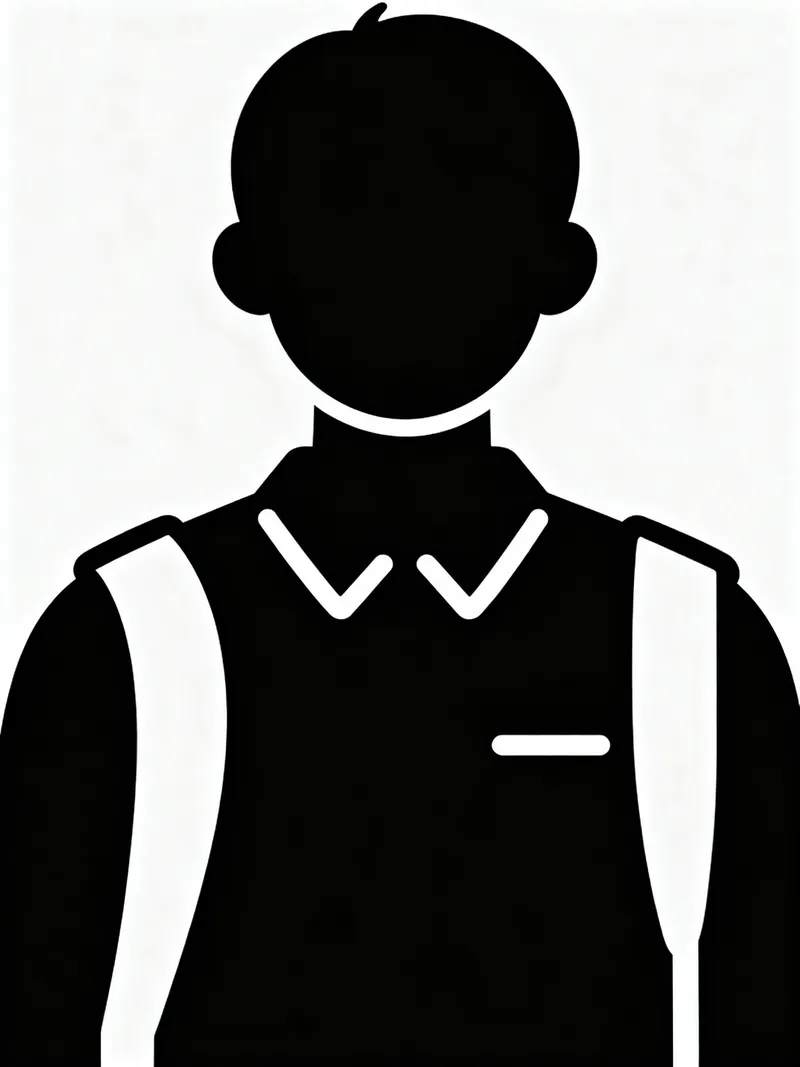 Simple Black Silhouette of a Student on White