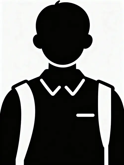 Simple Black Silhouette of a Student on White