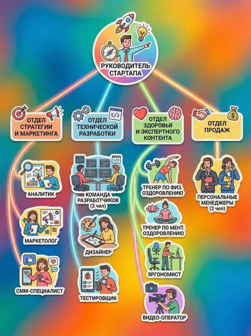Colorful Startup Organizational Chart Design