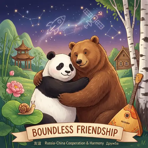 Russia and China Unity: Bear and Panda Embrace