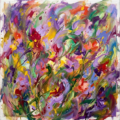 Abstract Wildflowers Field Art - Nature's Splendor