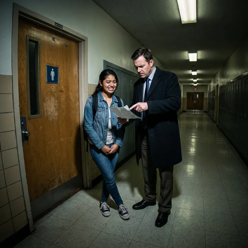 Intense Academic Pressure in School Hallway Setting