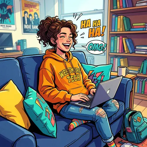 Playful College Student Illustration | 3D Graphic Novel Style