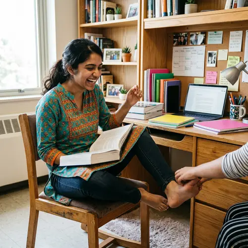 Vibrant South Asian Student Candid Moment