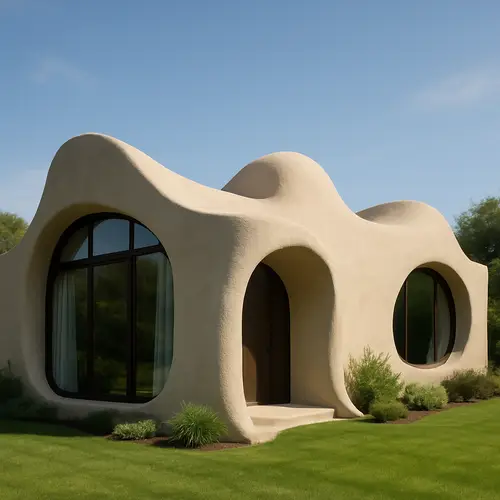 Unique One-Story House Design - Side View