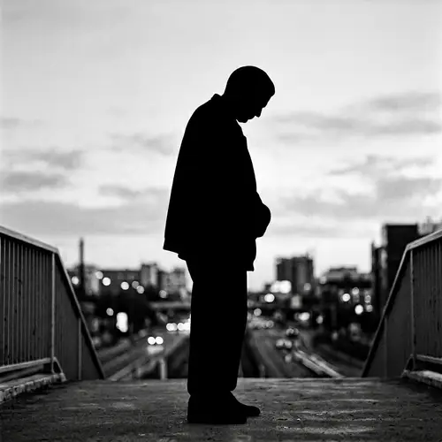 Melancholic Middle-Aged Silhouette - Universal Human Emotions