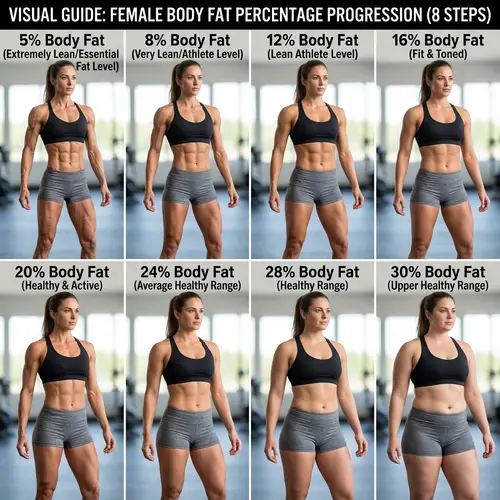 Visualizing Female Body Fat: 5% to 30% in 8 Steps