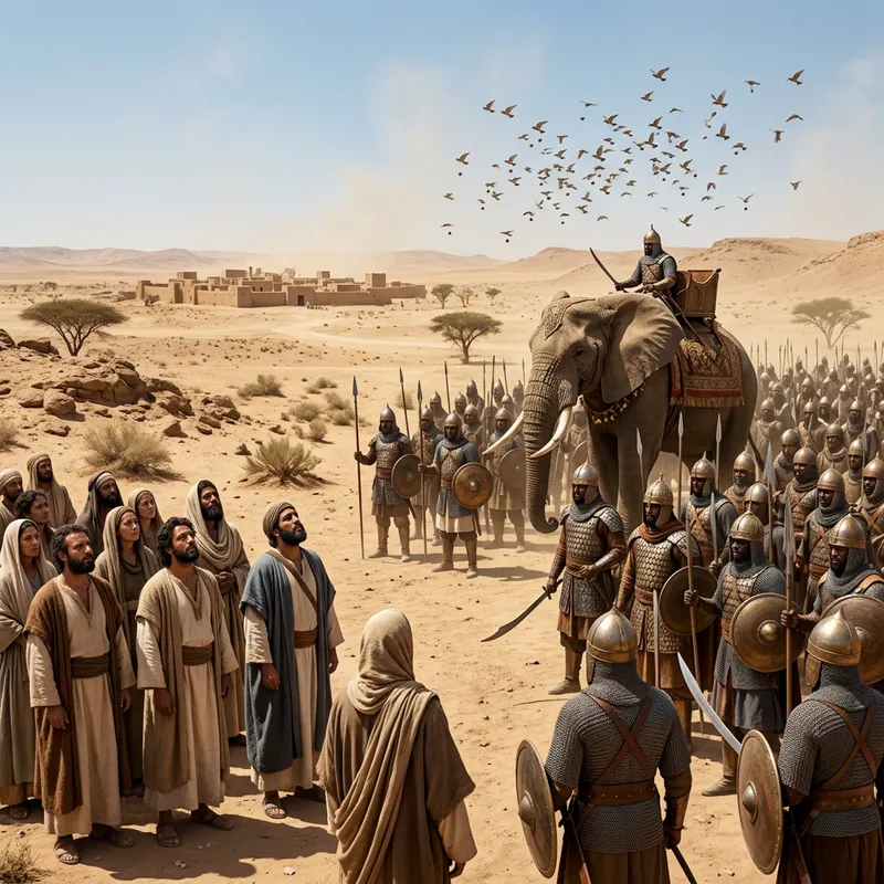 Story of the Elephant: Ancient Middle-Eastern Battle Scene