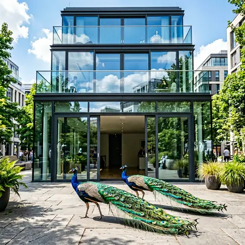 Urban Peacock Display | Glass Doors Architecture