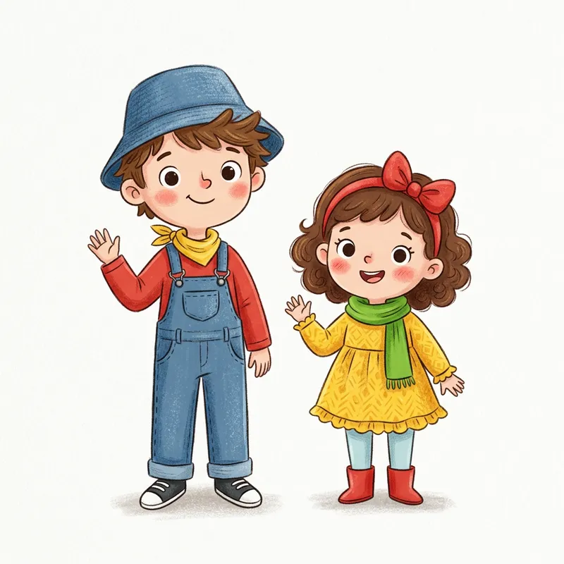 Charming Cartoon Kids Illustration for Storybooks