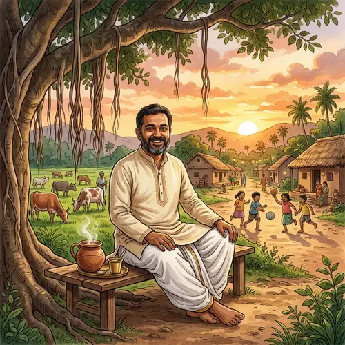 Prasanth: Traditional Indian Attire in Village Setting