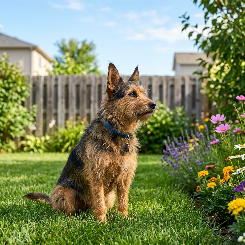 Adorable Dog on Sunny Lawn