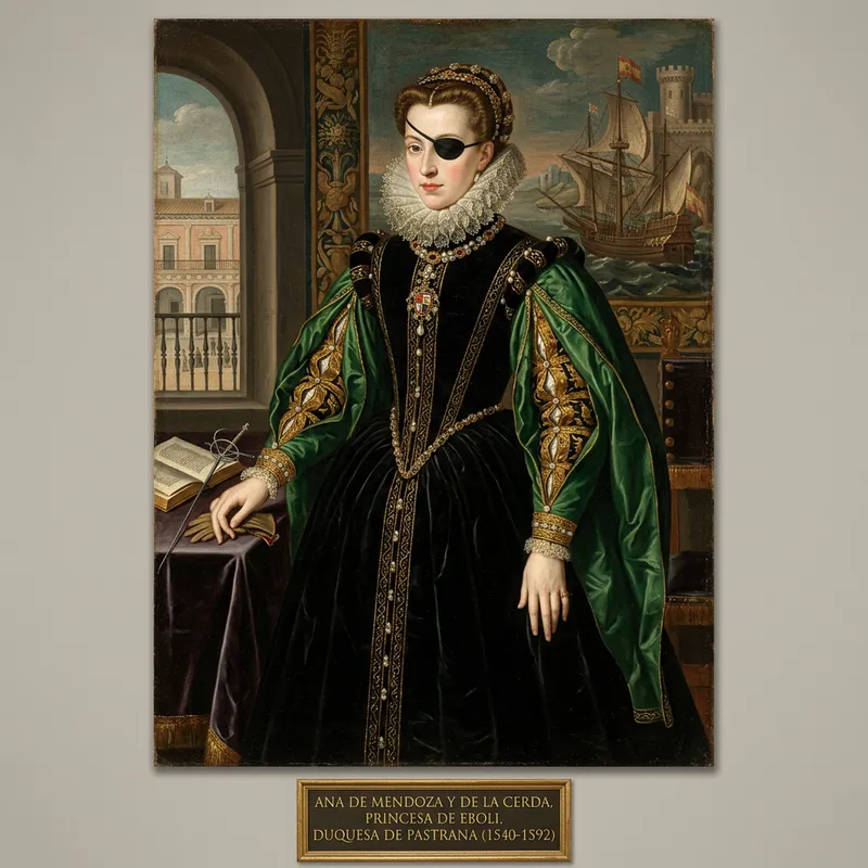 Princess of Eboli Portrait in Black and Green Princess of Eboli Portrait in Black and Green