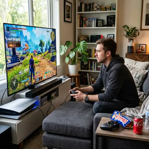 Entertaining Video Game Sessions in a Cozy Living Room