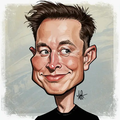 Elon Musk Caricature Art