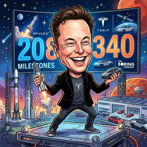 Elon Musk Caricature Art
